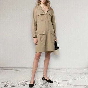 NEW PARTOW Adler Khaki Flap Pocket Trench Dress